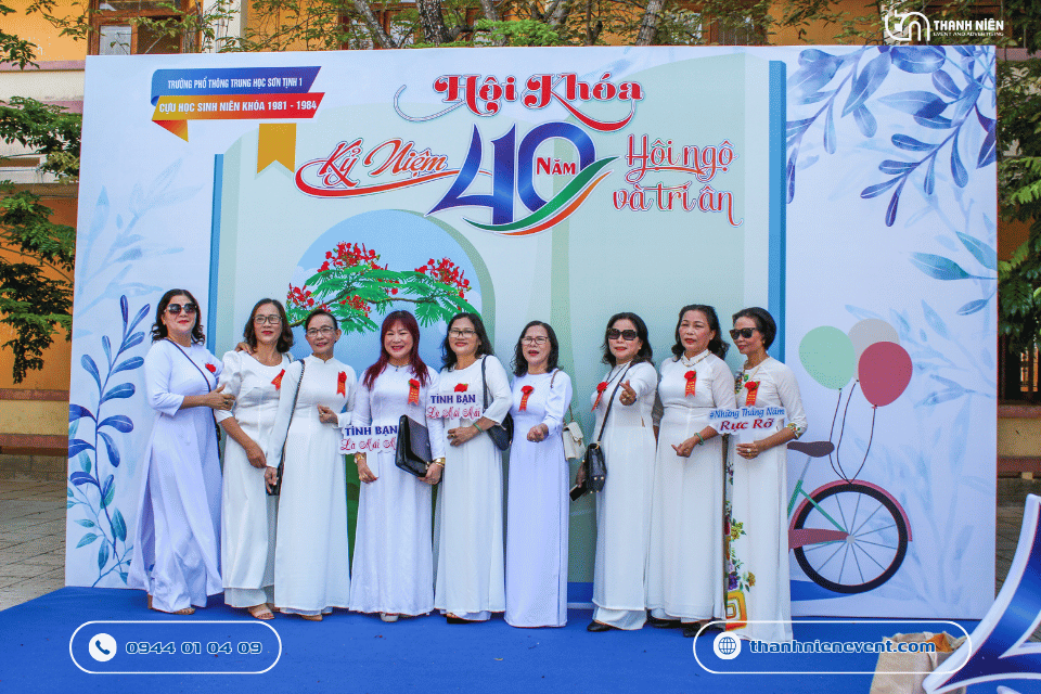 DỰ ÁN: Tổ Chức Sự Kiện Hội Khóa 40 Năm Đầy Cảm Xúc Tổ chức sự kiện hội khóa với không gian decor đậm chất hoài niệm