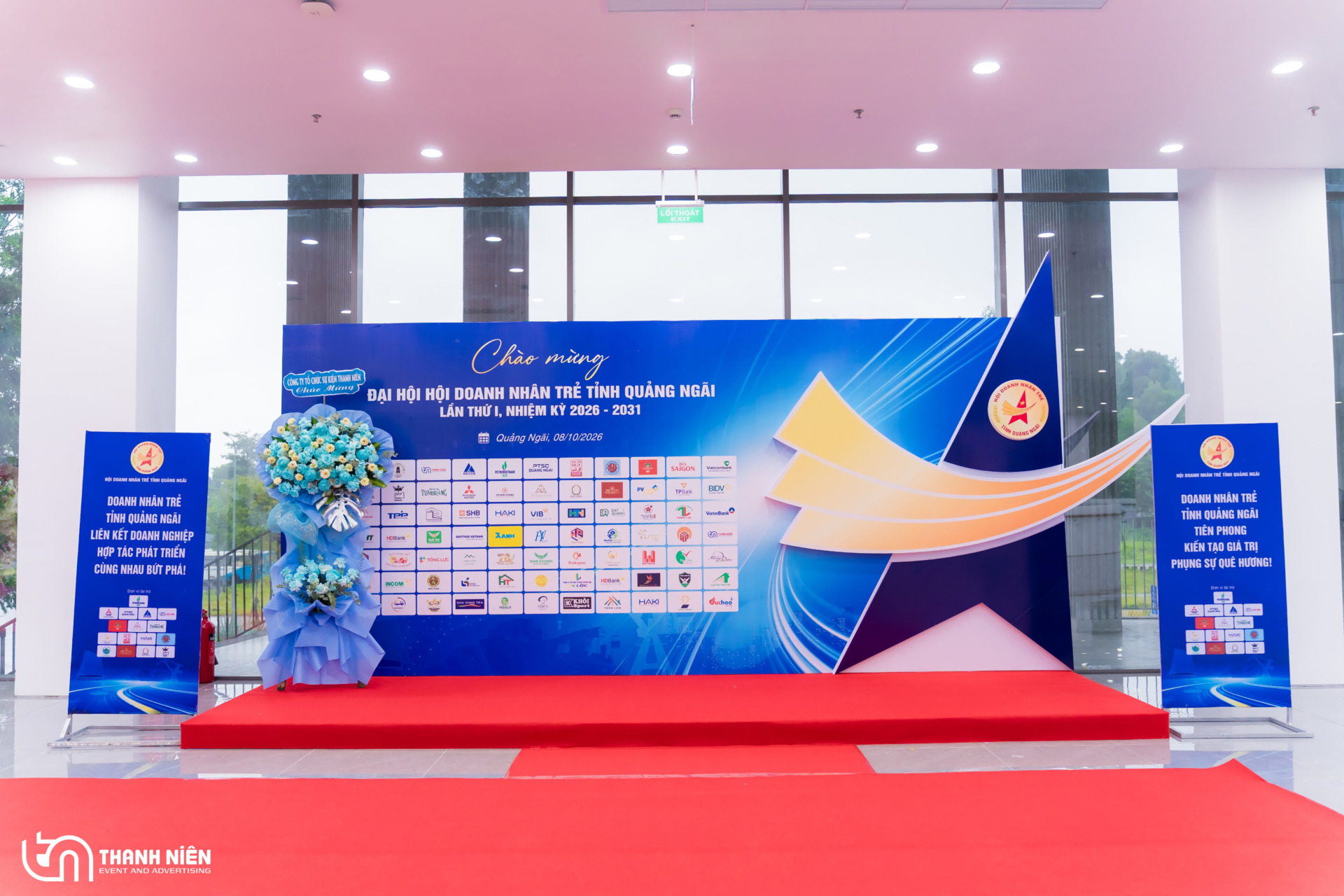 Dự Án Tổ Chức Đại Hội Hội Doanh Nhân Trẻ Tỉnh Quảng Ngãi 2026 Trọn Gói Sảnh đón tiếp VIP, Photobooth Ngôi sao 3D & Lễ tân khánh tiết