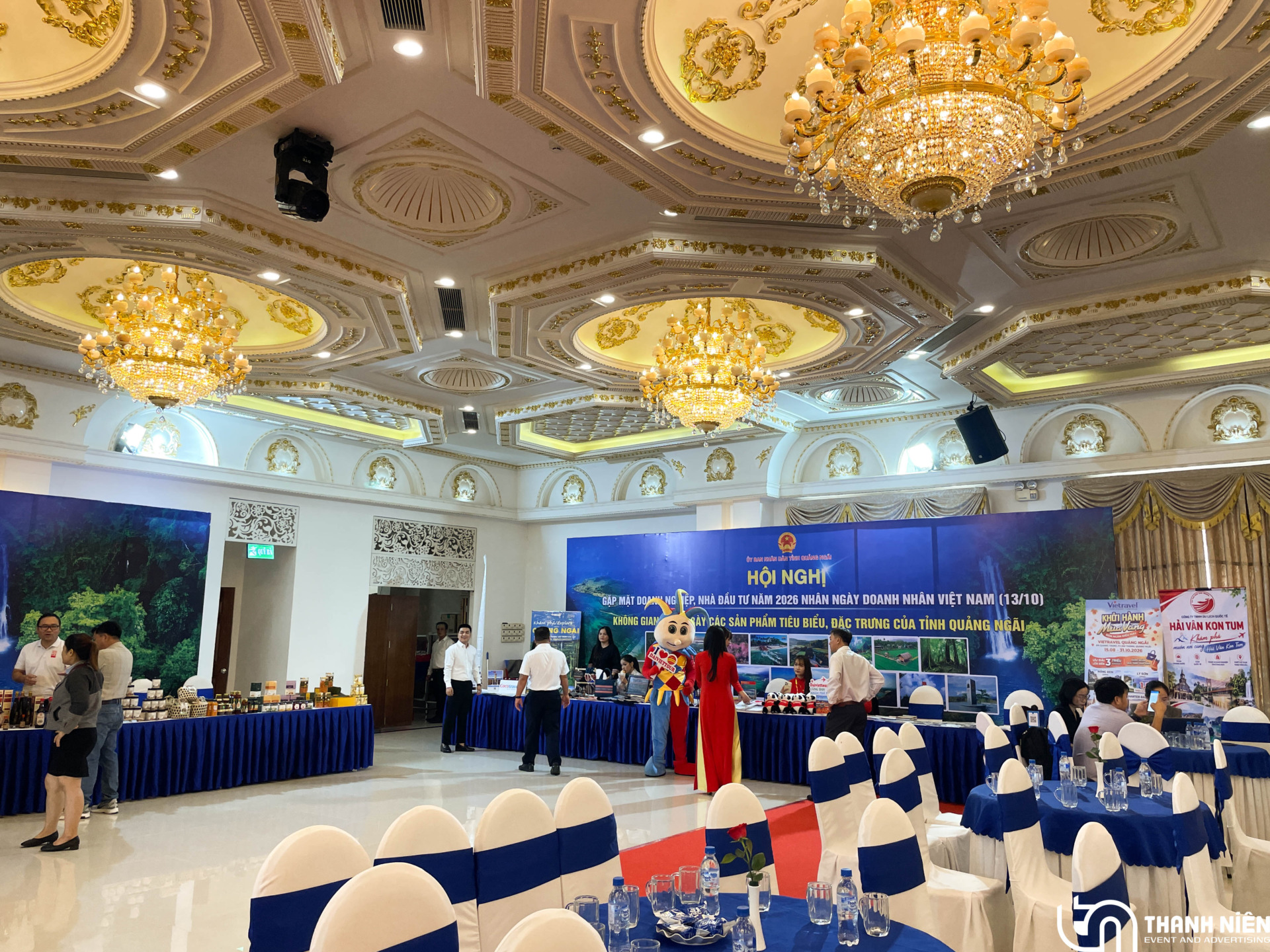 Dự án tổ chức hội nghị gặp mặt doanh nghiệp Quảng Ngãi Cung ứng trọn gói In ấn, Khánh tiết hội trường & Quản trị vận hành